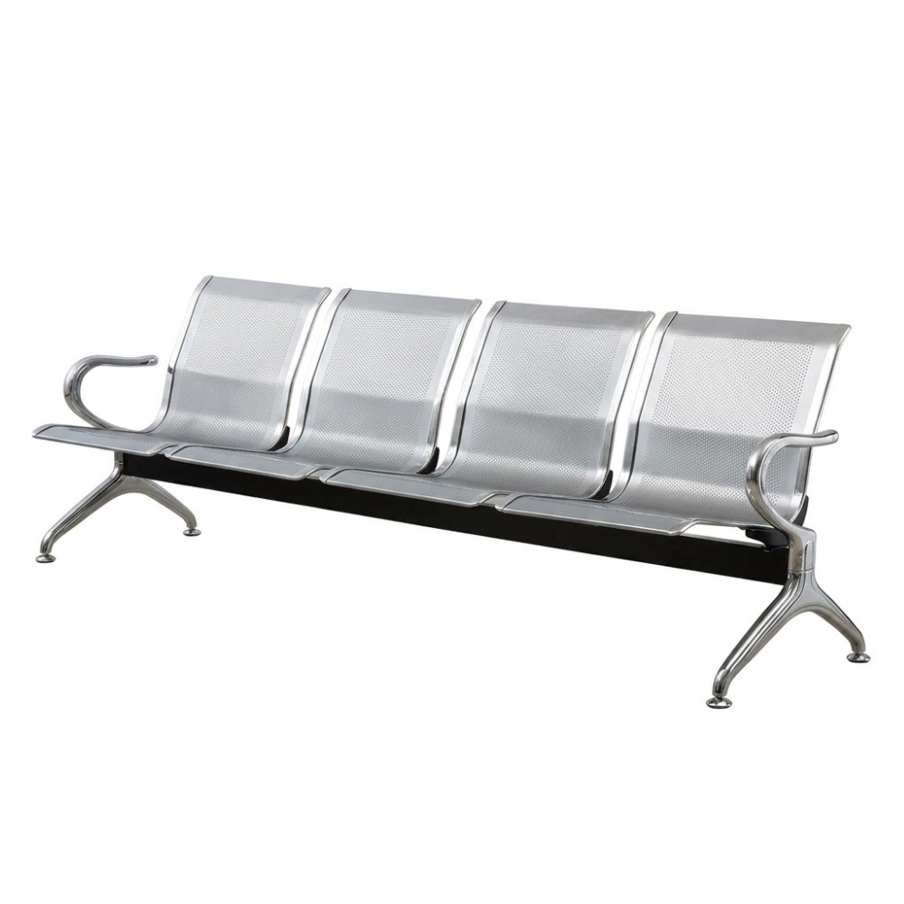 IAM Furniture- 4-Seater Perforated Metal Waiting Bench