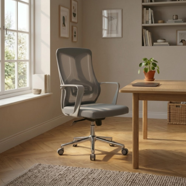 IAM Furniture- Breathable Grey Mesh Task Chair