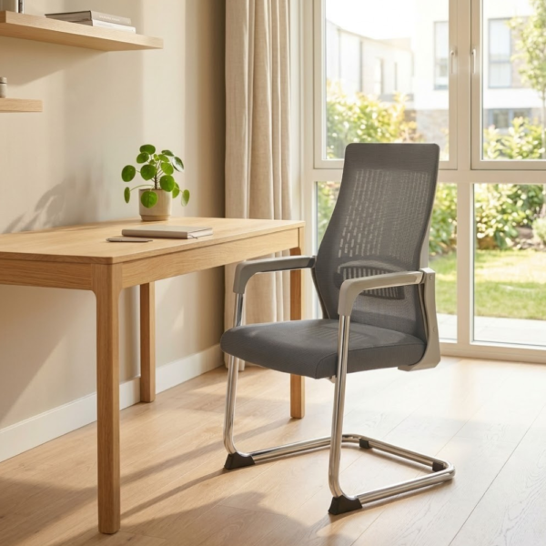 IAM Furniture- Compact Cantilever Mesh Waiting Room Chair