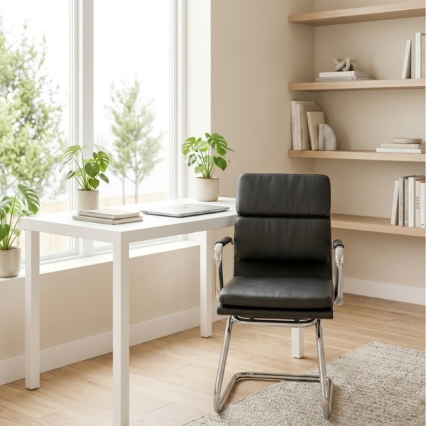IAM Furniture- Ergonomic Leatherette Cantilever Visitor Chair
