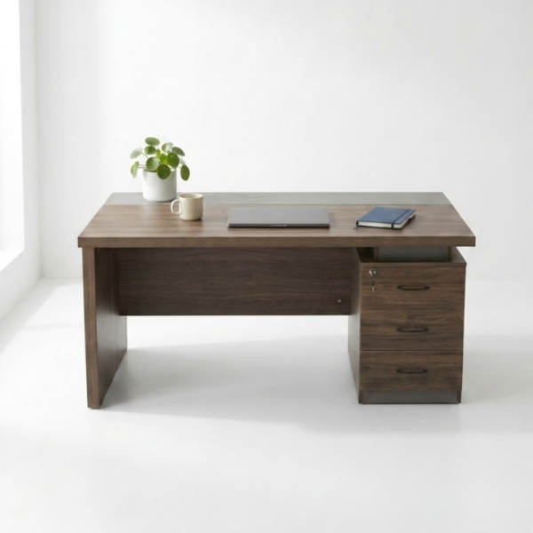 IAM Furniture- Espresso Pedestal Executive Desk