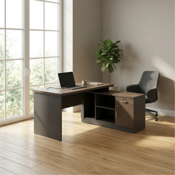 IAM Furniture- L-Shaped Storage Office Desk