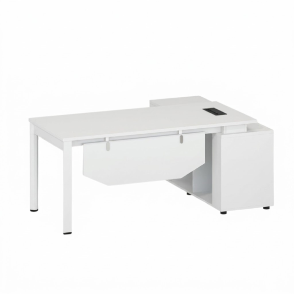 IAM Furniture- Minimalist White Workstation Desk