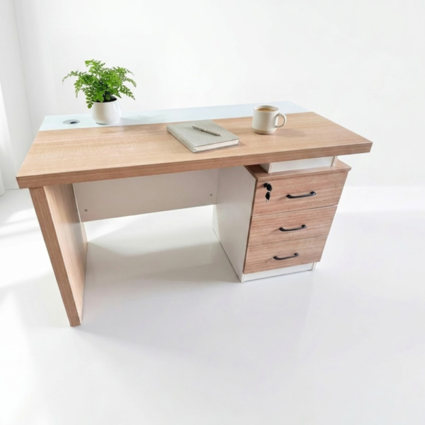 IAM Furniture- Natural Oak Pedestal Desk