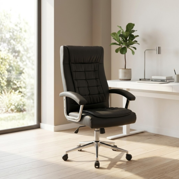 IAM Furniture- Quilted Leather Office Chair