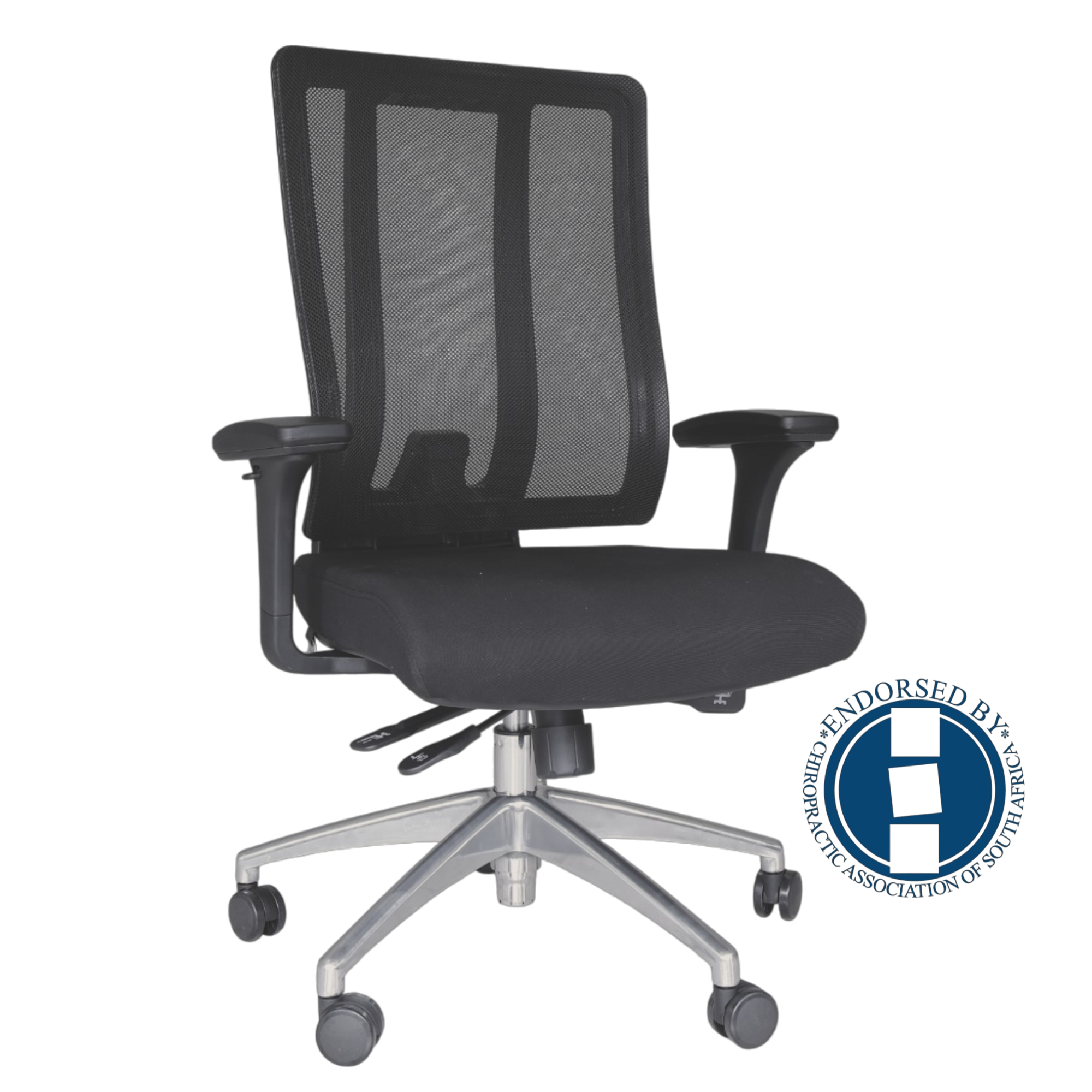 CH9101BLACK TB Logo IAM Furniture – JANKZ HUMAN ERGO MEDIUM BACK - Image 1