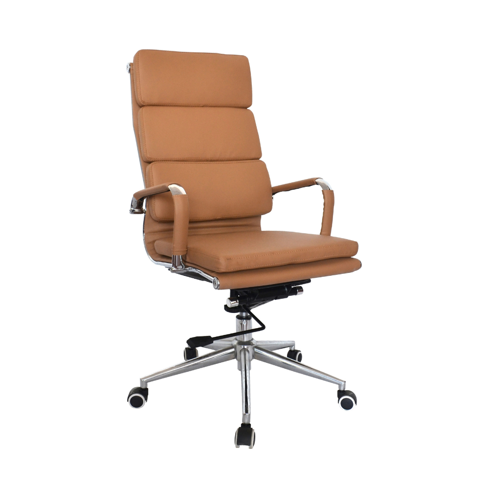 CH3300CAMEL IAM Furniture – CLASSIC CUSHION HIGH BACK OFFICE CHAIR - Image 1